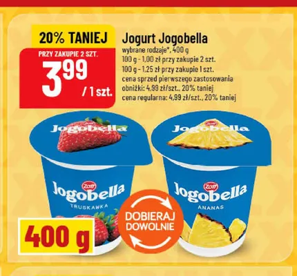 Jogurt Jogobella truskawkowy promocja w POLOmarket