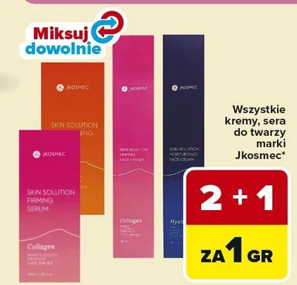 Kremy i sera do twarzy Jkosmec promocja w Carrefour