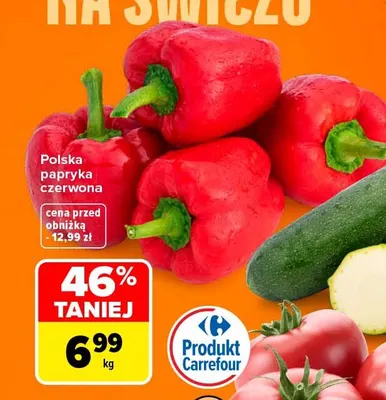 Polska papryka czerwona promocja w Carrefour