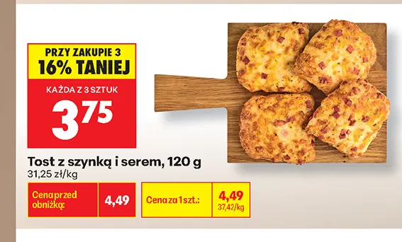 Tost z szynką i serem promocja w Biedronka