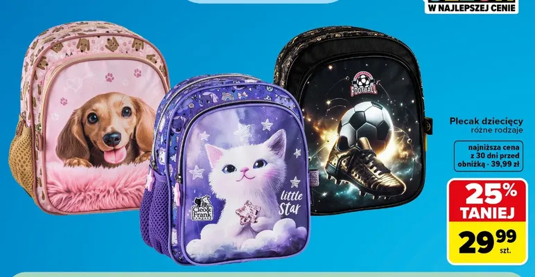 Plecak dziecięcy promocja w Carrefour
