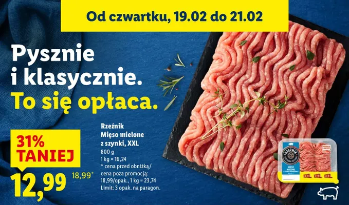 Mięso mielone z szynki XXL promocja w Lidl