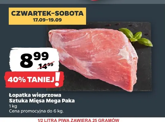 Łopatka wieprzowa Sztuka Mięsa Mega Paka promocja w Netto