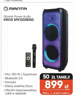 Głośnik Power Audio MANTA KRIOS SPK1202B250 promocja w Max Elektro