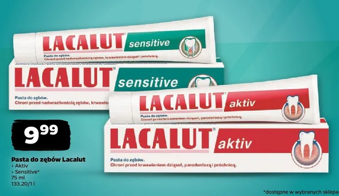 Pasta do zębów Lacalut Aktiv promocja w Netto