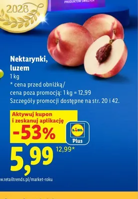 Nektarynki luzem promocja w Lidl