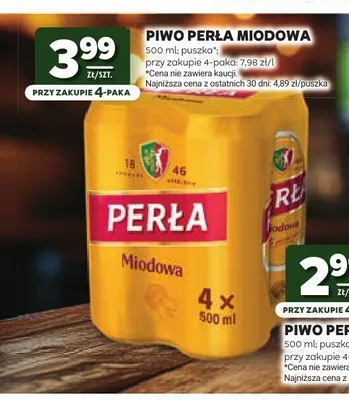 Piwo Perła Miodowa 4-pak 500 ml promocja w Stokrotka