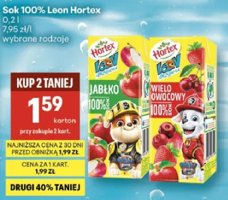 Sok 100% Leon różne rodzaje promocja w Delikatesy Centrum