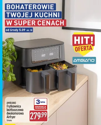 Frytkownica beztłuszczowa dwukomorowa Ambiano promocja w Aldi