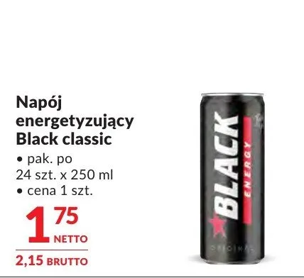 Napój energetyzujący Black classic promocja w Makro