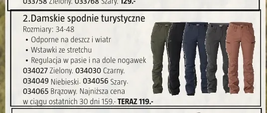 Damskie spodnie turystyczne Kayoba Outdoor promocja w Jula