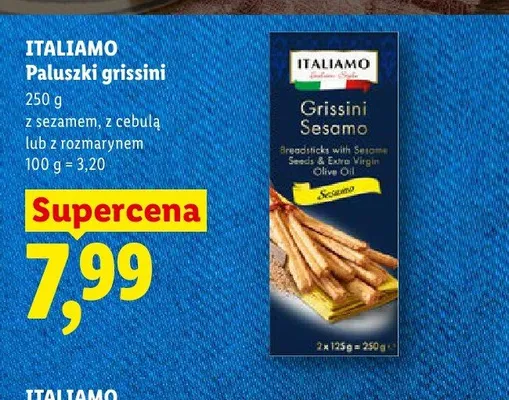 Paluszki grissini ITALIAMO z rozmarynem promocja w Lidl