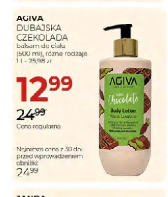 Balsam do ciała Dubajska Czekolada Agiva promocja w Drogerie Jawa