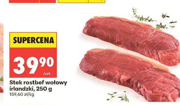 Stek rostbef wołowy irlandzki promocja w Biedronka