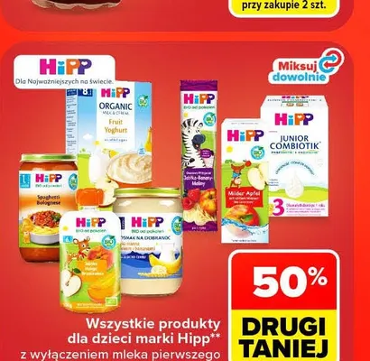 Produkty dla dzieci marki Hipp promocja w Carrefour