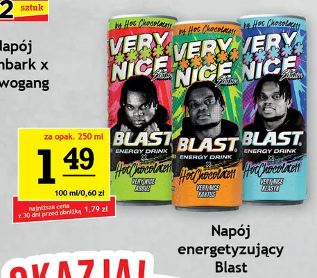 Napój energetyzujący Blast Very Nice Edition kaktus promocja w Gram Market