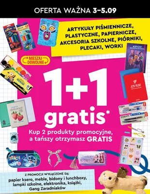 Artykuły piśmiennicze, plastyczne, papiernicze, akcesoria szkolne, piórniki, plecaki, worki promocja w Biedronka