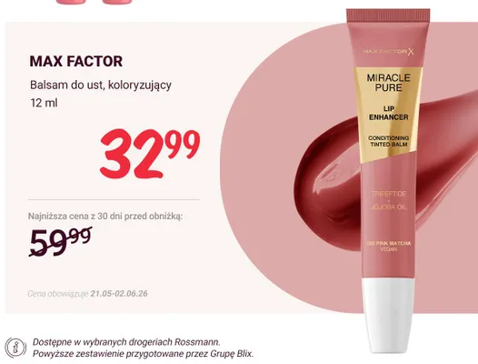 Balsam do ust koloryzujący MAX FACTOR promocja w Rossmann