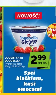 Jogurt Skyr Jogobella truskawkowy promocja w Groszek