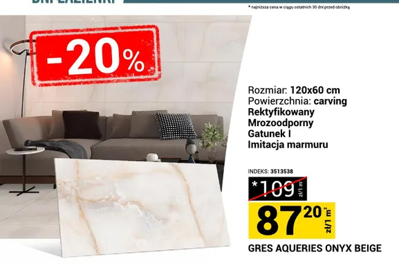 Gres Aqueries Onyx Beige promocja w Merkury Market