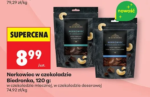 Nerkowiec w czekoladzie deserowej Biedronka 120g promocja w Biedronka