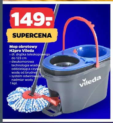 Mop obrotowy H2pro Vileda promocja w Netto