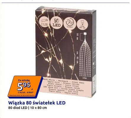 Wiązka 80 światełek LED promocja w Action