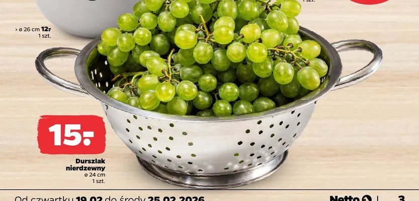 Durszlak nierdzewny promocja w Netto