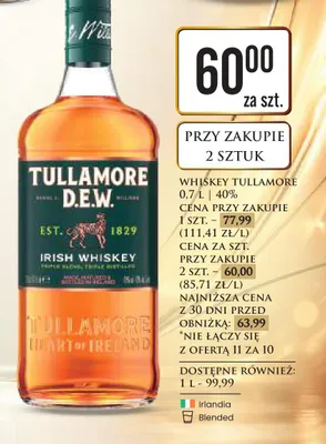 Whiskey Tullamore D.E.W. promocja w Dino