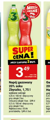 Napój gazowany 20% soku Zbyszko promocja w Twój Market