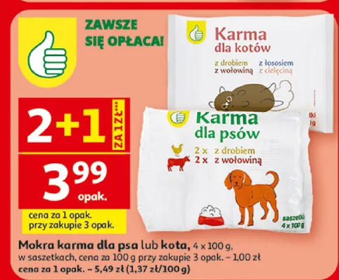 Mokra karma dla psa w saszetkach promocja w Auchan