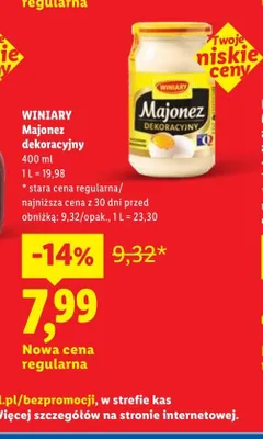 Majonez Dekoracyjny Winiary promocja w Lidl