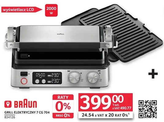 Grill elektryczny Braun 7 CG 704 834126 promocja w Selgros