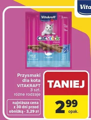 Przysmaki dla kota VITAKRAFT 3 szt. różne rodzaje promocja w Carrefour Market