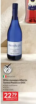 Wino musujące Alberto Torresi Prosecco DOC promocja w Makro