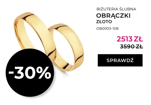 Obrączki ślubne złoto promocja w Briju