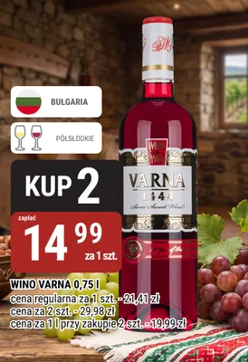 Wino czerwone Varna promocja w bi1