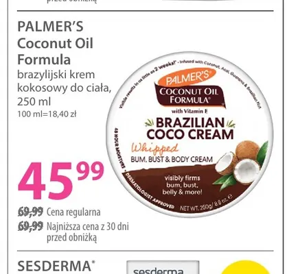 Coconut Oil Formula brazylijski krem kokosowy do ciała Palmer's promocja w Hebe
