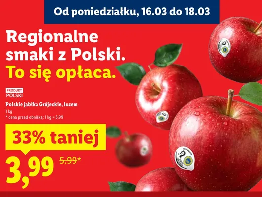 Jabłka Grójeckie, luzem promocja w Lidl