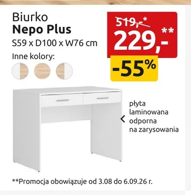 Biurko Nepo Plus promocja w Black Red White