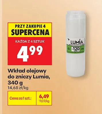 Wkład olejowy do zniczy Lumia promocja w Biedronka