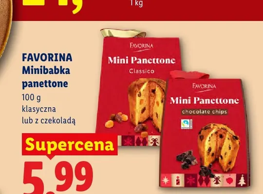 Minibabka panettone z czekoladą Favorina promocja w Lidl