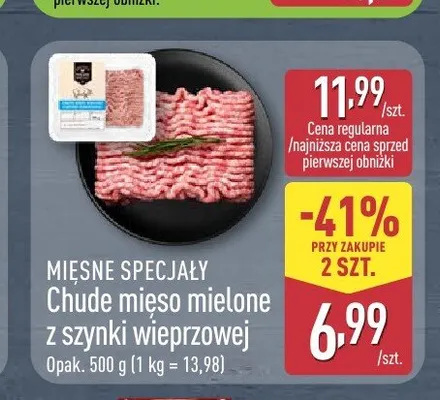 Chude mięso mielone z szynki wieprzowej Mięsne Specjały promocja w Aldi