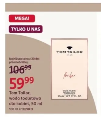 Woda toaletowa dla kobiet Tom Tailor promocja w Rossmann