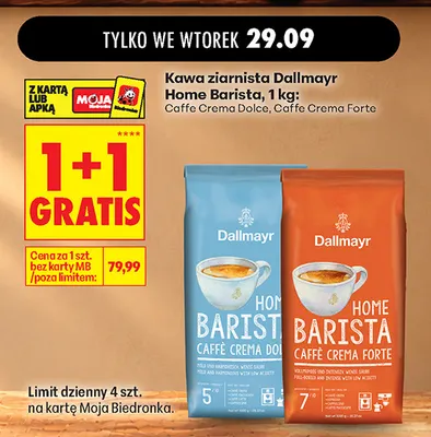 Kawa ziarnista Dallmayr Home Barista Caffe Crema Forte promocja w Biedronka