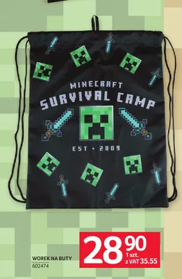Worek na buty Minecraft promocja w Selgros