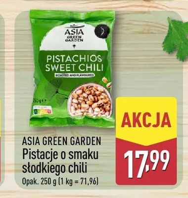 Pistacje o smaku słodkiego chili Asia Green Garden promocja w Aldi