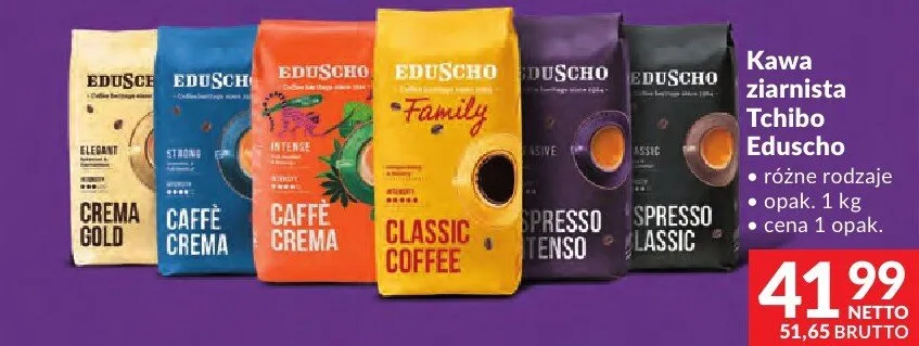 Kawa ziarnista Tchibo Eduscho różne rodzaje promocja w Makro