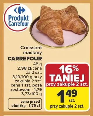 Croissant maślany Carrefour promocja w Carrefour Market