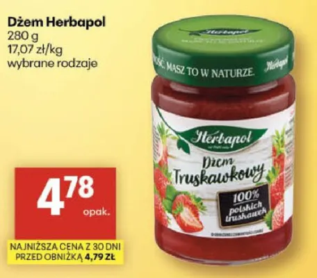 Dżem Herbapol Truskawkowy wybrane rodzaje promocja w Delikatesy Centrum